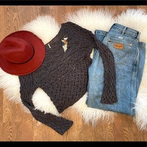 Free People open knit sweater